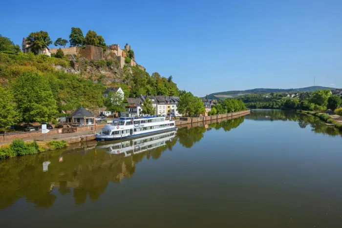 Framed Print : View at Saarburg with Saarburg castle and river Saar, Rhineland-Palatinate, Germany Framed Print : View at Saarburg with Saarburg castle and river Saar, Rhineland-Palatinate, Germany