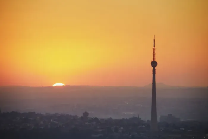 Framed Print : View of Sentech Tower at sunset, Johannesburg, Gauteng, South Africa