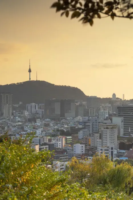 Framed Print : View of Seoul and Seoul Tower, South Korea Framed Print : View of Seoul and Seoul Tower, South Korea