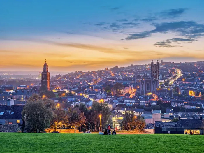 View towards Shandon Print at Dusk, Cork Ireland. Art Prints