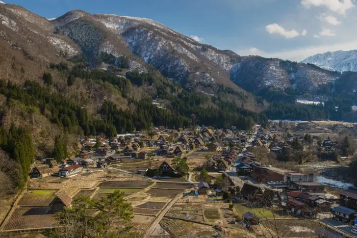 Framed Print : Top view over Shirakawago rural village, Gifu Prefecture, Japan Framed Print : Top view over Shirakawago rural village, Gifu Prefecture, Japan