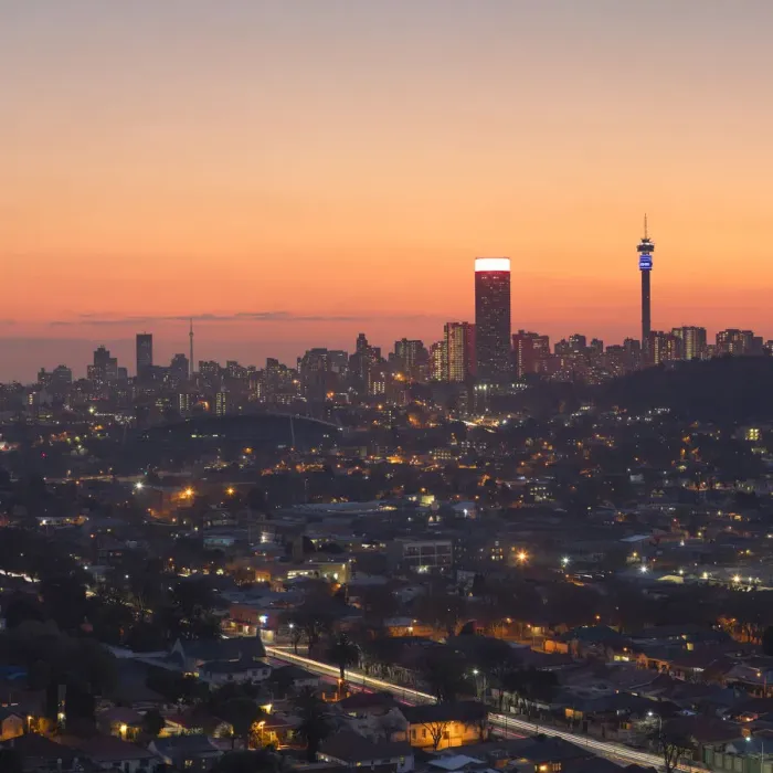 Framed Print : View of skyline at sunset, Johannesburg, Gauteng, South Africa Framed Print : View of skyline at sunset, Johannesburg, Gauteng, South Africa