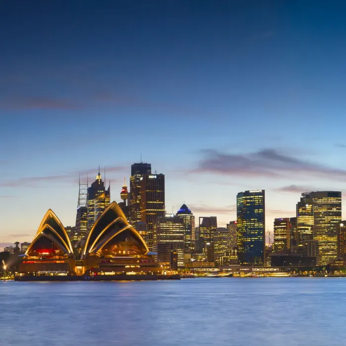 Framed Print : View of skyline at sunset, Sydney, New South Wales, Australia Framed Print : View of skyline at sunset, Sydney, New South Wales, Australia