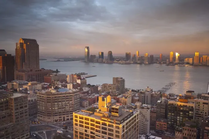 Framed Print : View from Soho towards New Jersey & Hudon River, Manhattan, New York City, USA Framed Print : View from Soho towards New Jersey & Hudon River, Manhattan, New York City, USA