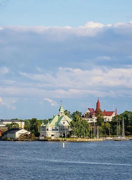 View over South Harbour towards Ravintola Restaurant at Valkosaari Island, Helsinki, Uusimaa County, Finland