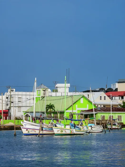 Framed Print : View towards the St Andrew's presbyterian church at the waterfront of Belize City, Belize District, Belize Framed Print : View towards the St Andrew's presbyterian church at the waterfront of Belize City, Belize District, Belize