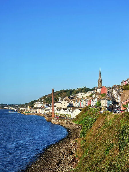 View towards the St. Colman's Cathedral, Cobh, County Cork, Ireland