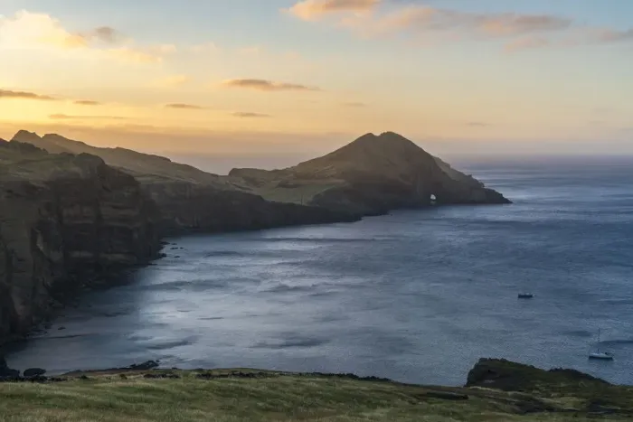 Framed Print : View of St Lawrence Point and Furado Point at dawn