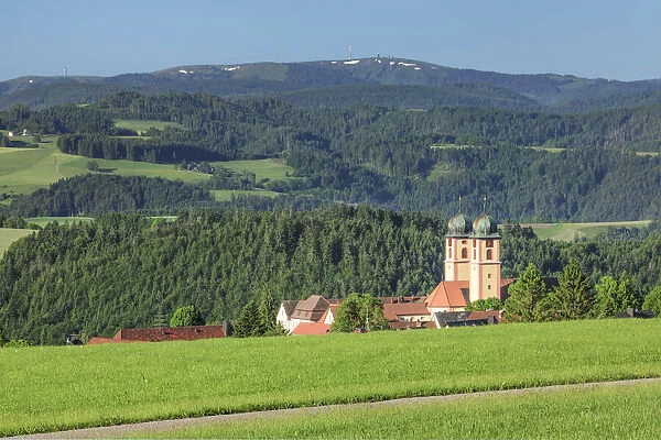 View across St. Margen towards Feldberg Mountain (1493m), Black Forest, Baden-Wurttemberg, Germany