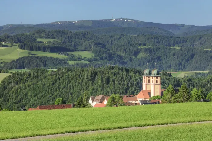 Framed Print : View across St. Margen towards Feldberg Mountain (1493m), Black Forest, Baden-Wurttemberg, Germany Framed Print : View across St. Margen towards Feldberg Mountain (1493m), Black Forest, Baden-Wurttemberg, Germany