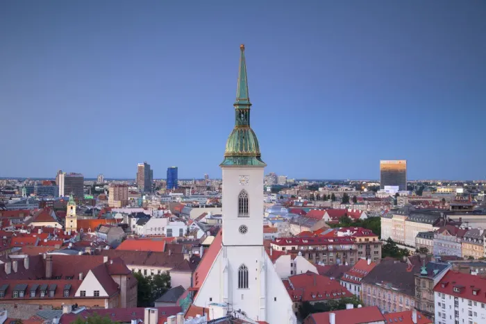 Framed Print : View of St Martins Cathedral and city skyline, Bratislava, Slovakia Framed Print : View of St Martins Cathedral and city skyline, Bratislava, Slovakia