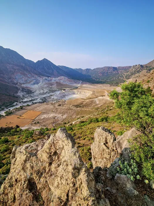 Framed Print : View towards the Stefanos Volcano Crater, Nisyros Island, Dodecanese, Greece