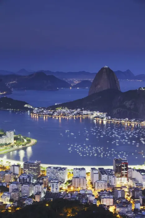 Framed Print : View of Sugar Loaf Mountain (Pao do Acucar) and Botafogo Bay at dusk, Rio de Janeiro Framed Print : View of Sugar Loaf Mountain (Pao do Acucar) and Botafogo Bay at dusk, Rio de Janeiro