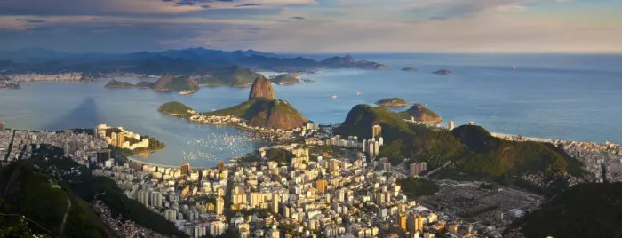 Framed Print : View over Sugarloaf mountain and city centre, Rio de Janeiro, Brazil Framed Print : View over Sugarloaf mountain and city centre, Rio de Janeiro, Brazil