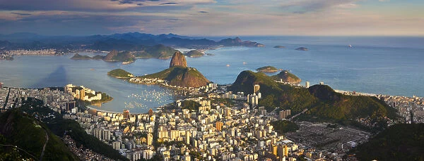 View over Sugarloaf mountain and city centre, Rio de Janeiro, Brazil