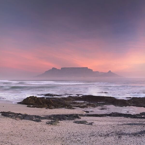 View of Table Mountain from Bloubergstrand, Cape Town, Western Cape, South Africa