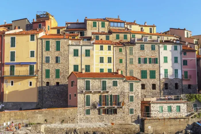 Framed Print : View of Tellaro village, Lerici, La Spezia district, Liguria, Italy Framed Print : View of Tellaro village, Lerici, La Spezia district, Liguria, Italy