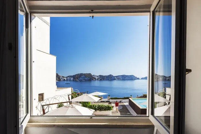 Framed Print : View throught an open window, Ponza island, Archipelago Pontino, Lazio, Italy Framed Print : View throught an open window, Ponza island, Archipelago Pontino, Lazio, Italy