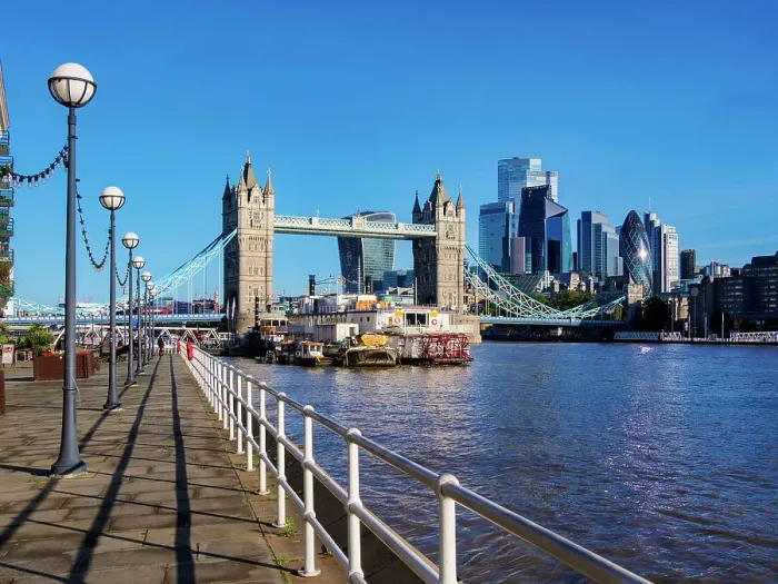 Framed Print : View towards Tower Bridge and The City, London, England, United Kingdom Framed Print : View towards Tower Bridge and The City, London, England, United Kingdom