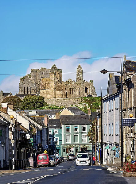 View over the town towards Rock of Cashel, Cashel, County Tipperary, Ireland