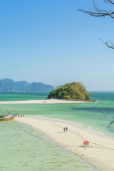 The view from Tub Island including the sand bar called Thale Waek, Ao Nang, Krabi, Thailand