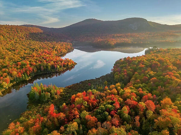 View over Turtlehead Pond, Groton State Forest, Marshfield, Vermont, New England, USA