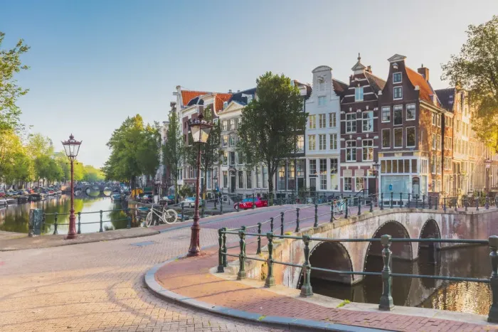 Framed Print : View of the typical house in Amsterdam at sunrise, Holland / Netherlands Framed Print : View of the typical house in Amsterdam at sunrise, Holland / Netherlands