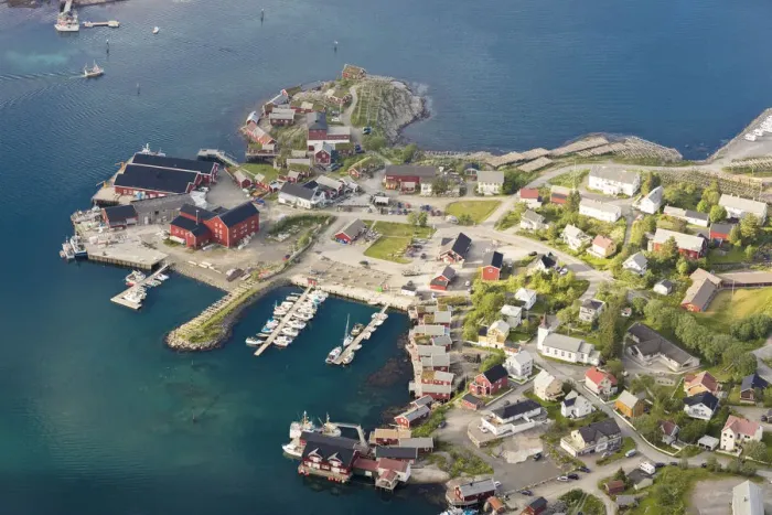 Framed Print : Top view of the typical village framed by the blue sea Reinebringen Moskenes Lofoten Framed Print : Top view of the typical village framed by the blue sea Reinebringen Moskenes Lofoten