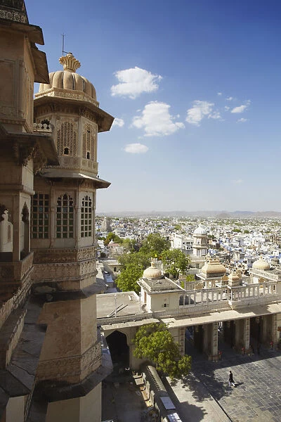 View of Udaipur from City Palace, Udaipur, Rajasthan, India