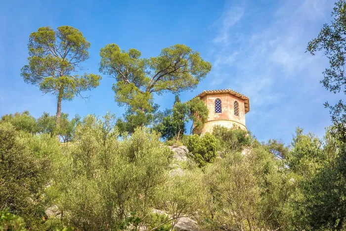 Framed Print : View of the viewing pavilion in the upper gardens of the Raixa estate, Bunyola, Mallorca, Balearic Islands, Spain Framed Print : View of the viewing pavilion in the upper gardens of the Raixa estate, Bunyola, Mallorca, Balearic Islands, Spain