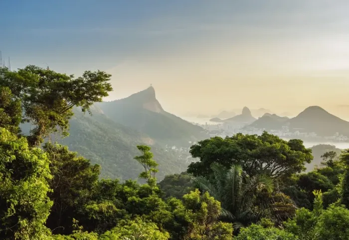 Framed Print : View from Vista Chinesa over Tijuca Forest towards Rio de Janeiro, Brazil Framed Print : View from Vista Chinesa over Tijuca Forest towards Rio de Janeiro, Brazil
