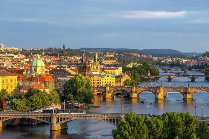 Framed Print : View over Vltava river, Prague, Czech Republic Framed Print : View over Vltava river, Prague, Czech Republic