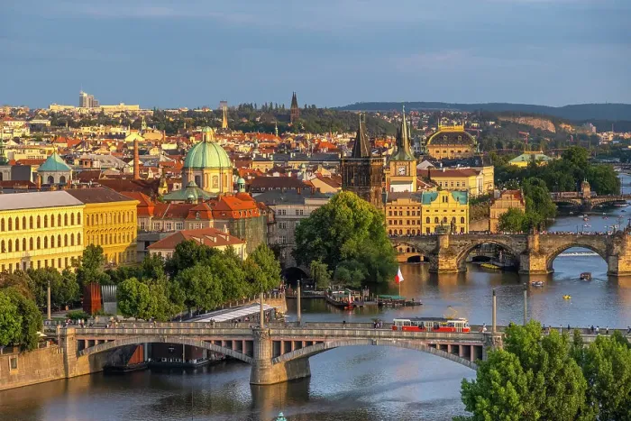 Framed Print : View over Vltava river, Prague, Czech Republic Framed Print : View over Vltava river, Prague, Czech Republic