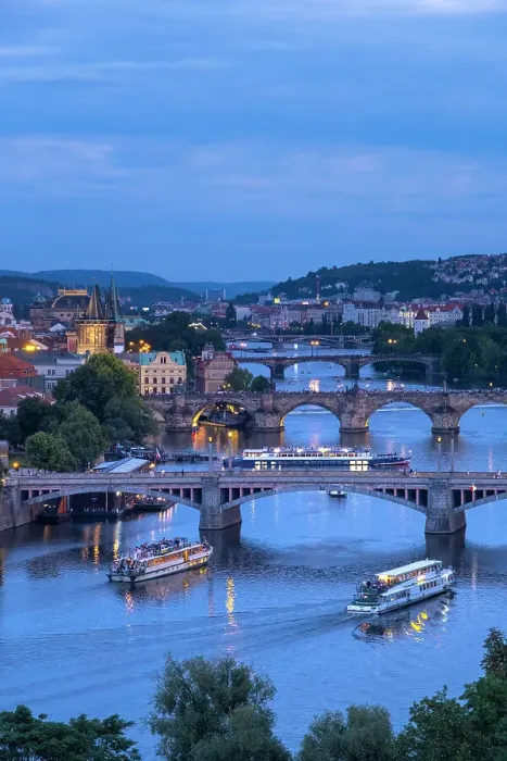 Framed Print : View over Vltava river, Prague, Czech Republic