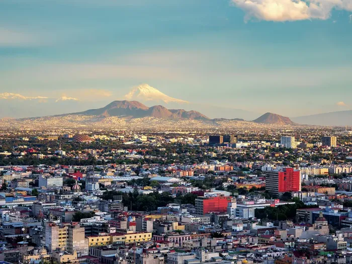 Framed Print : View towards the Volcano Popocatepetl at sunset, Mexico City, Mexico Framed Print : View towards the Volcano Popocatepetl at sunset, Mexico City, Mexico