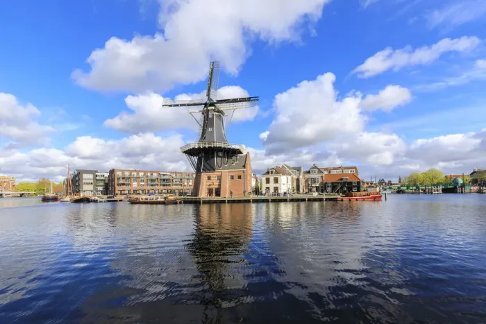 Framed Print : View of Windmill De Adriaan reflected in the canal of the river Spaarne Haarlem North Framed Print : View of Windmill De Adriaan reflected in the canal of the river Spaarne Haarlem North