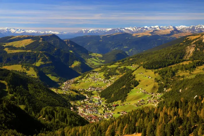 Framed Print : View over Wolkenstein, Dolomites, South Tyrol, Italy Framed Print : View over Wolkenstein, Dolomites, South Tyrol, Italy