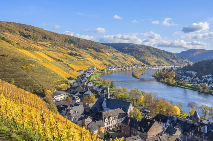 Framed Print : View at Zell, Mosel valley, Rhineland-Palatinate, Germany Framed Print : View at Zell, Mosel valley, Rhineland-Palatinate, Germany