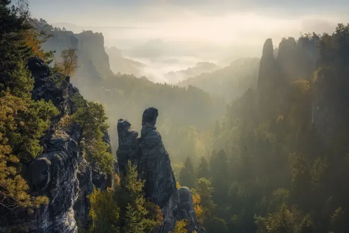 Framed Print : View of the Zitronenkopf rocks in the Elbe Sandstone Mountains Framed Print : View of the Zitronenkopf rocks in the Elbe Sandstone Mountains