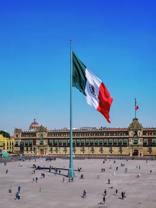 Framed Print : View over Zocalo or Constitution Square towards the National Palace, Mexico City, Mexico