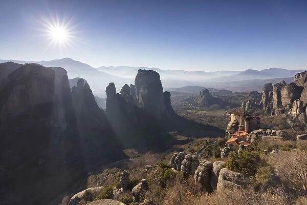 Viewpoint above the Holy Monastery of Rousanou, Meteora, Thessaly, Greece