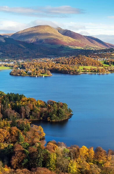Views towards Derwentwater and Keswick from Catbells, Cumbria, England