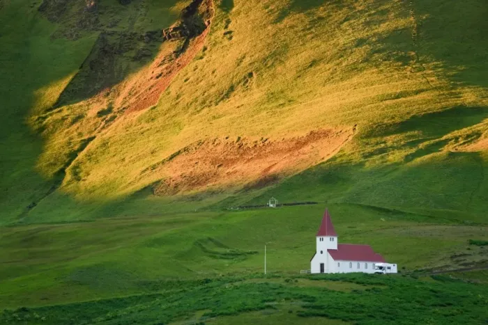 Framed Print : Vik historic church Framed Print : Vik historic church