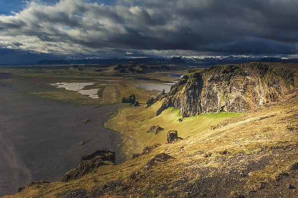 Vik, Southern Iceland. View from the top of Dyrhaolaey