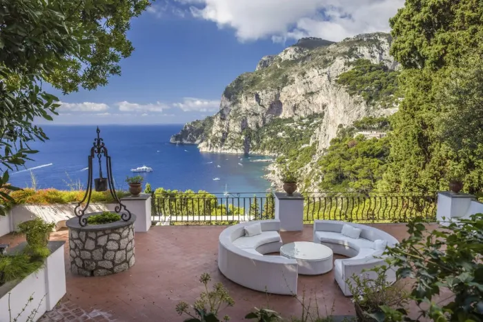 Framed Print : Villa in the village of Capri with a view of the Punta de Masullo, Capri, Gulf of Naples Framed Print : Villa in the village of Capri with a view of the Punta de Masullo, Capri, Gulf of Naples