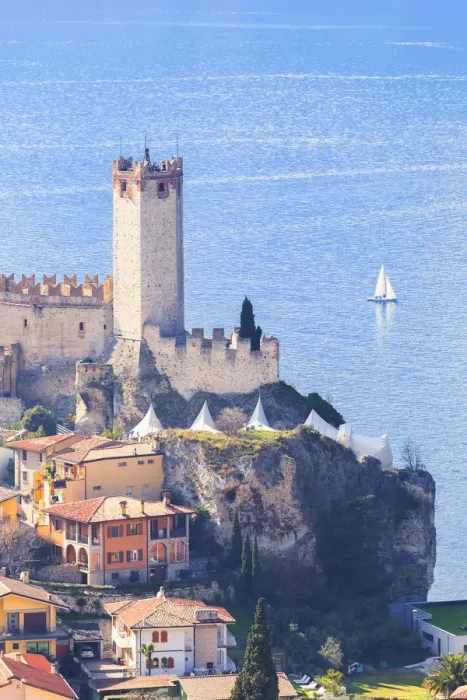 Framed Print : Village from above. Malcesine, Garda Lake, Verona province, Veneto, Italy Framed Print : Village from above. Malcesine, Garda Lake, Verona province, Veneto, Italy