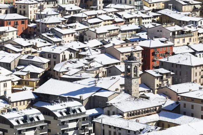Framed Print : Detail of the village of Clusone in winter. Clusone, Val Seriana, Bergamo province Framed Print : Detail of the village of Clusone in winter. Clusone, Val Seriana, Bergamo province