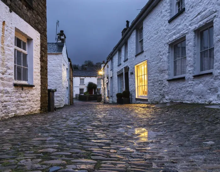 Framed Print : The village of Dent at Dusk, Dentdale, Yorkshire Dales National Park, Cumbria, England Framed Print : The village of Dent at Dusk, Dentdale, Yorkshire Dales National Park, Cumbria, England