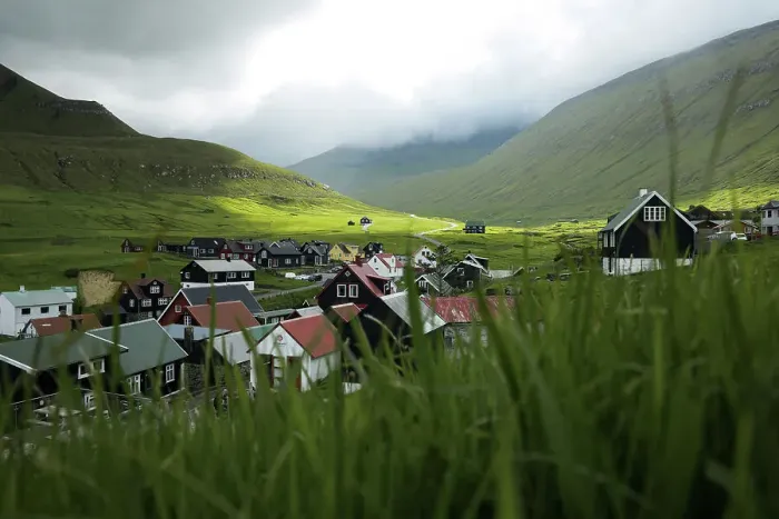 Framed Print : Village of Gjogv. Islands of Eysturoy. Faroe Islands Framed Print : Village of Gjogv. Islands of Eysturoy. Faroe Islands