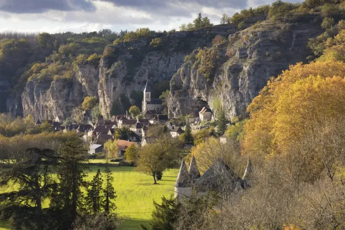 Framed Print : Village of Gluges in the autumn, Lot, Midi-Pyrenees, France Framed Print : Village of Gluges in the autumn, Lot, Midi-Pyrenees, France